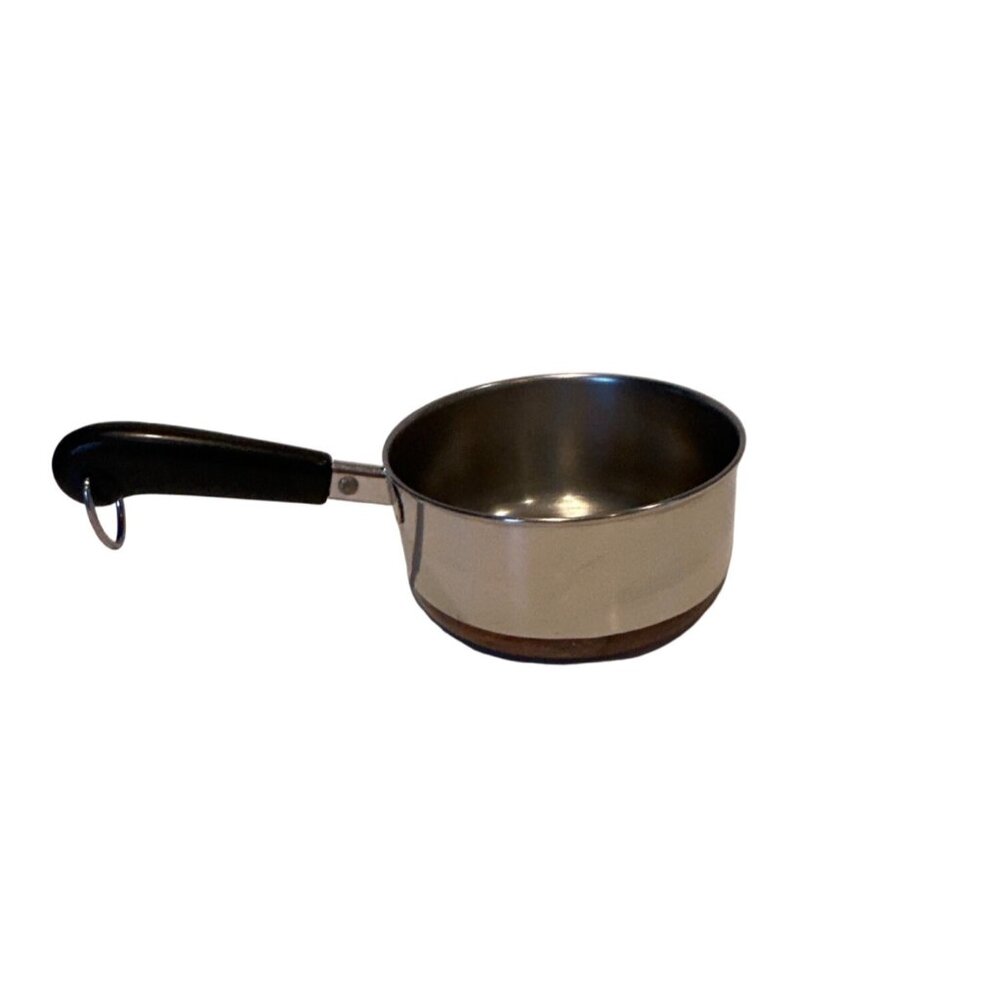Vintage Revere Ware Stainless Steel 1qt. Saucepan With Black Handle NO Lid‎